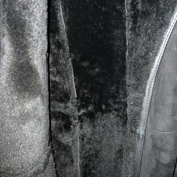 Revillion Shearling maxi coat black 1980’s vintage. Paris France - Picture 7 of 13